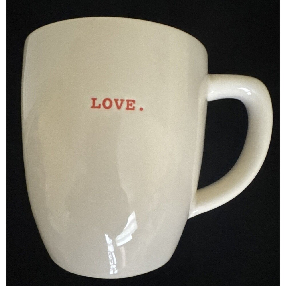 Rae Dunn Artisan by Magenta Coffee Mug Tea Cup White Red Love New (2 Available)